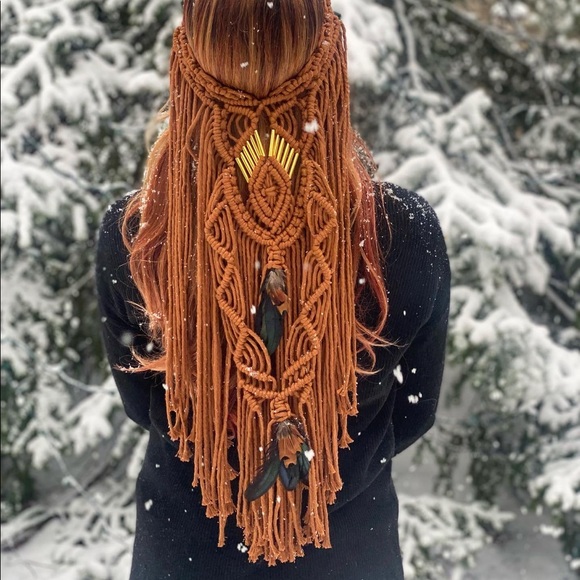 Handmade Macrame Crochet Headband - Picture 11 of 14